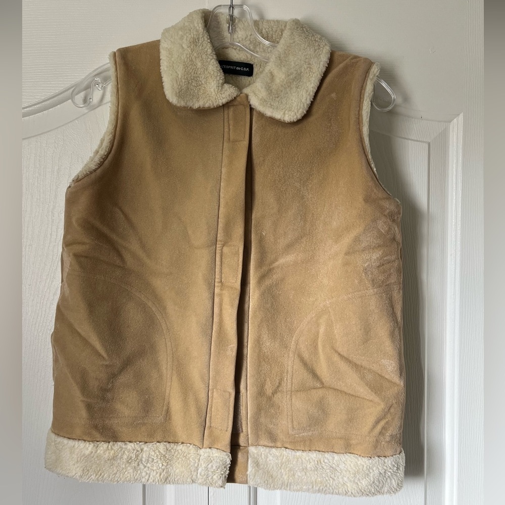 Vintage Sherpa and Suede Vest
